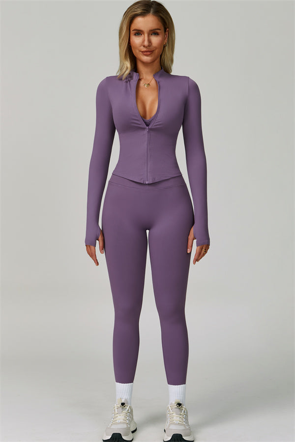 The Empower Jacket Sports Bra Leggings 3-Piece Set