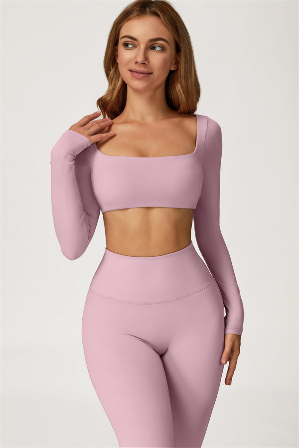 The Lily Belle Crop Top Flared Leggings 2-Piece Set