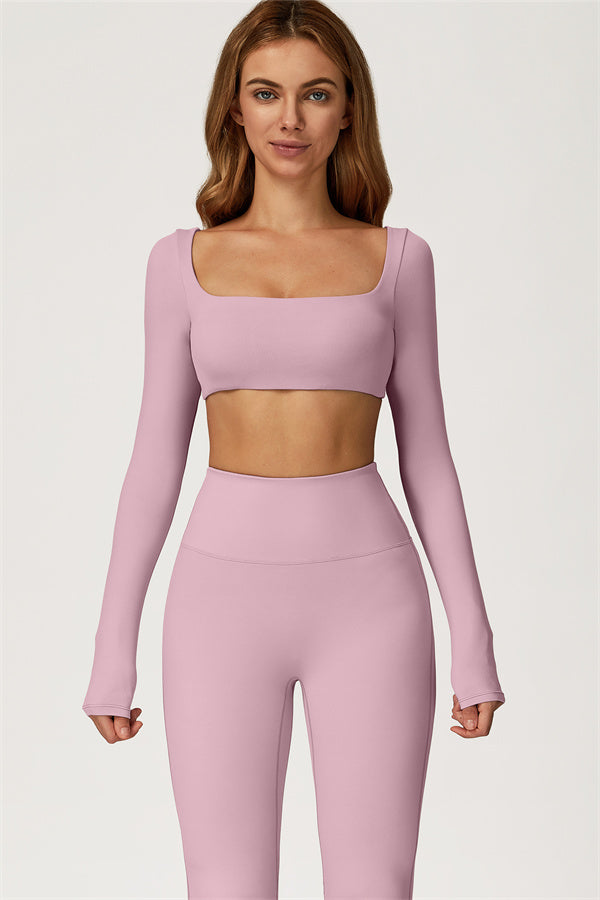The Lily Belle Crop Top Flared Leggings 2-Piece Set