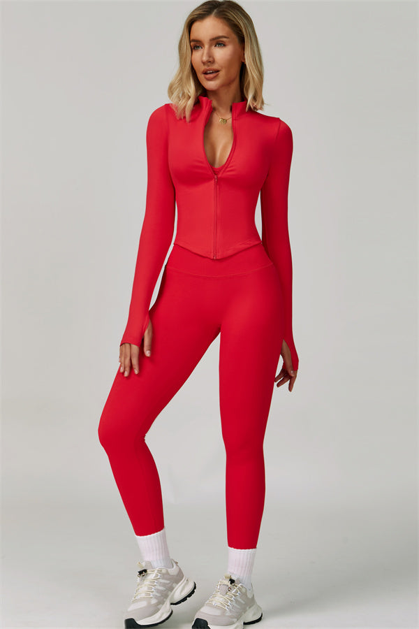 The Empower Jacket Sports Bra Leggings 3-Piece Set